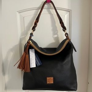 Dooney & Bourke Small Sloan Shoulder Purse in Black Pebbled Leather